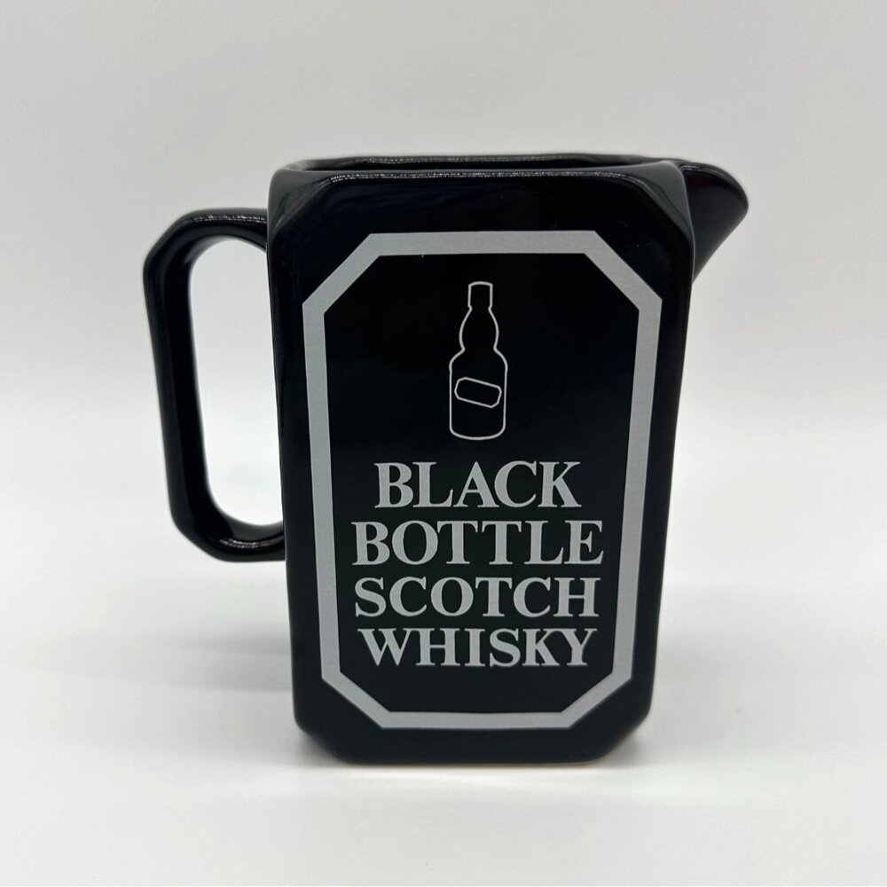Vintage Black Bottle Scotch Whisky Pitcher Advertising Barware Man Cave Decor